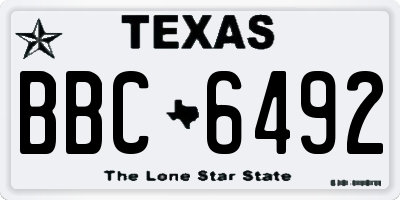 TX license plate BBC6492