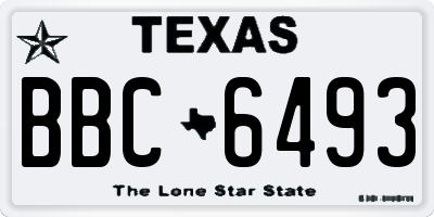 TX license plate BBC6493
