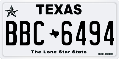 TX license plate BBC6494