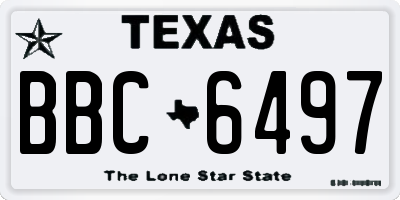 TX license plate BBC6497