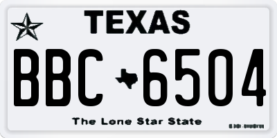 TX license plate BBC6504