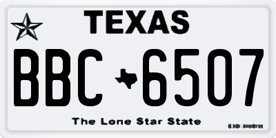TX license plate BBC6507