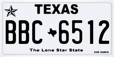 TX license plate BBC6512