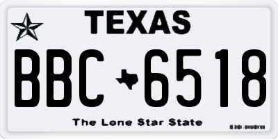 TX license plate BBC6518