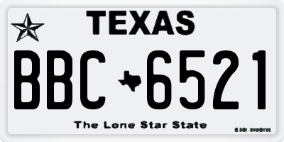 TX license plate BBC6521