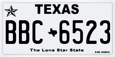 TX license plate BBC6523