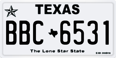 TX license plate BBC6531