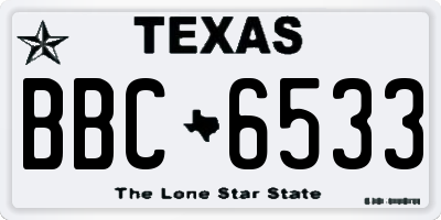 TX license plate BBC6533