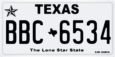 TX license plate BBC6534