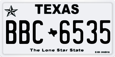 TX license plate BBC6535