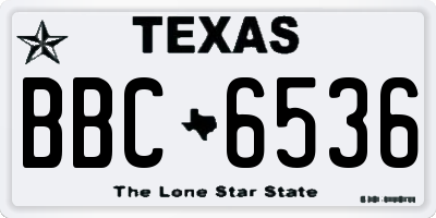 TX license plate BBC6536