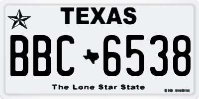 TX license plate BBC6538