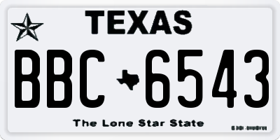 TX license plate BBC6543