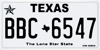 TX license plate BBC6547