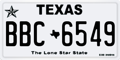 TX license plate BBC6549
