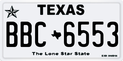 TX license plate BBC6553