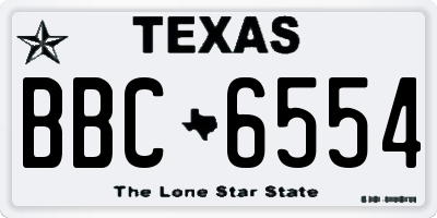 TX license plate BBC6554