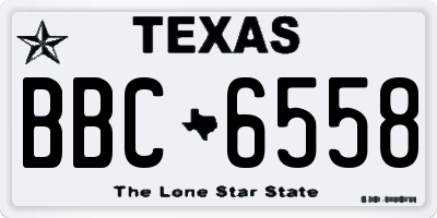 TX license plate BBC6558