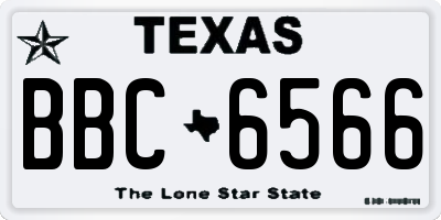 TX license plate BBC6566