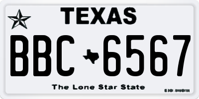 TX license plate BBC6567