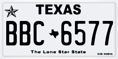 TX license plate BBC6577