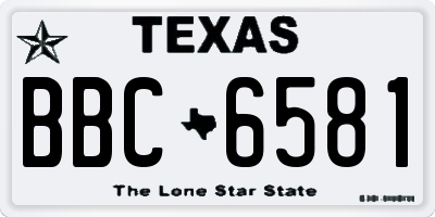 TX license plate BBC6581