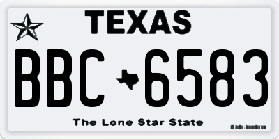 TX license plate BBC6583
