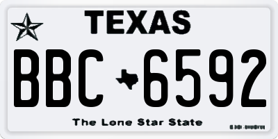 TX license plate BBC6592