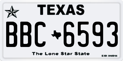 TX license plate BBC6593