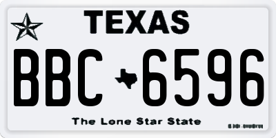 TX license plate BBC6596