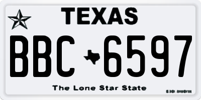 TX license plate BBC6597