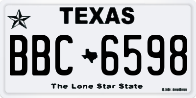 TX license plate BBC6598