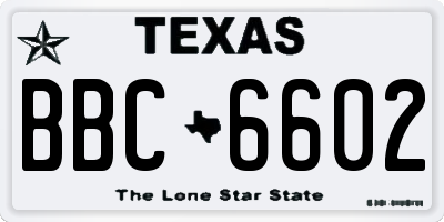 TX license plate BBC6602