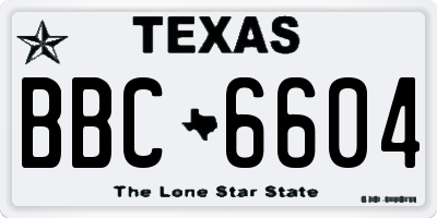 TX license plate BBC6604