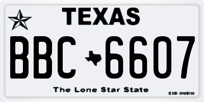 TX license plate BBC6607