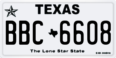 TX license plate BBC6608