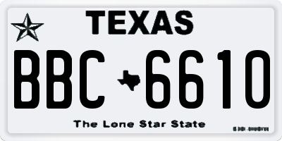 TX license plate BBC6610