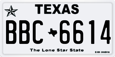TX license plate BBC6614