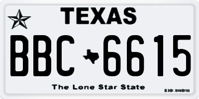 TX license plate BBC6615