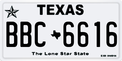 TX license plate BBC6616