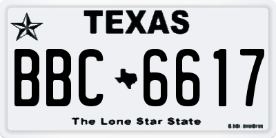 TX license plate BBC6617