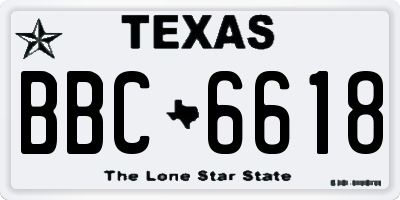 TX license plate BBC6618