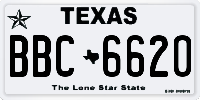 TX license plate BBC6620