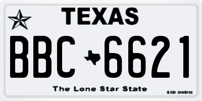 TX license plate BBC6621