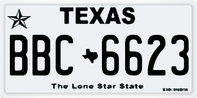 TX license plate BBC6623