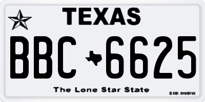 TX license plate BBC6625