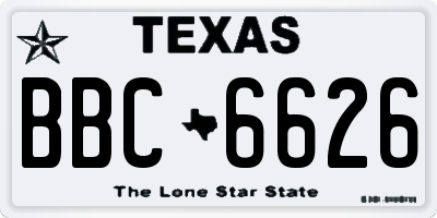 TX license plate BBC6626