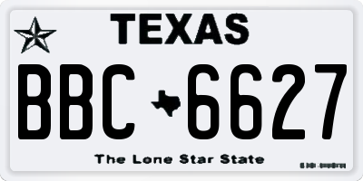 TX license plate BBC6627