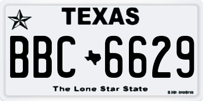TX license plate BBC6629