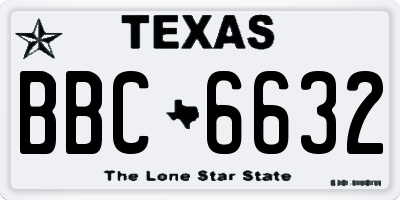 TX license plate BBC6632